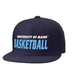 UMAINE Basketball Flat Bill Pro-Style Snapback Cap Navy Blue